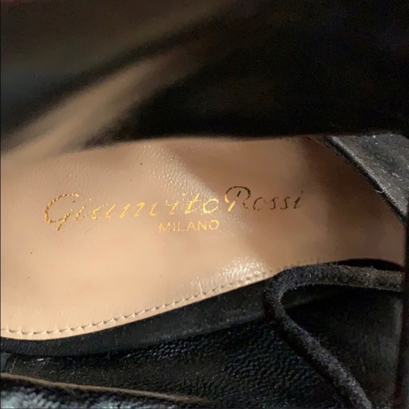 Gianvito Rossi Black suede peep-toe ankle boots 39 - Picture 4 of 8